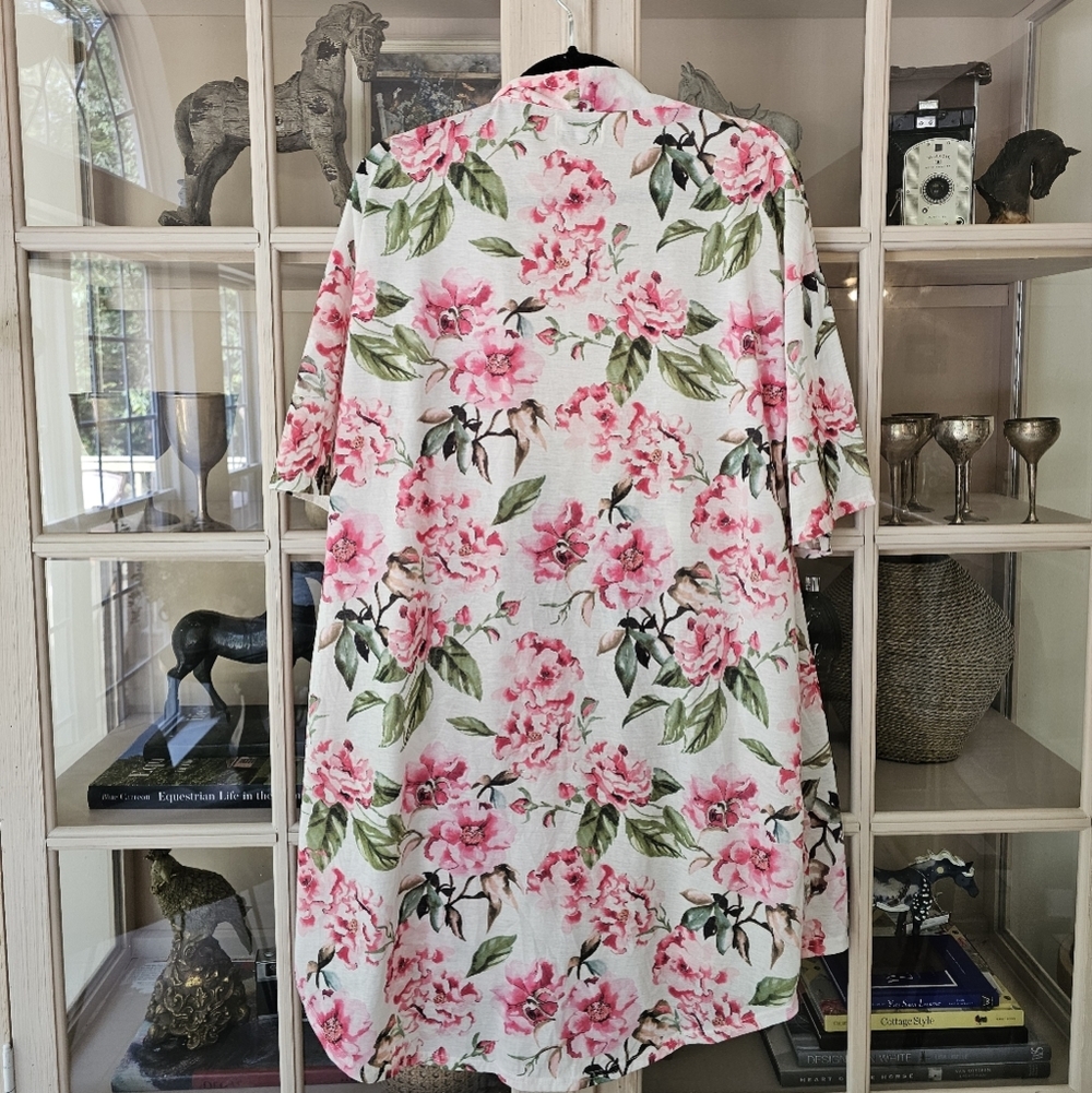 Show me your mumu Brie Robe Garden of blooms one size wrap floral pink bridal - Picture 8 of 9